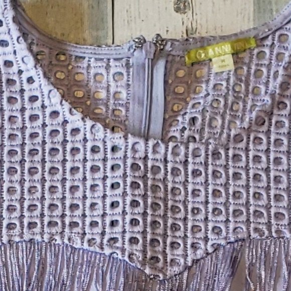 Gianni Bini Lavender Sleeveless Fringe Dress Lavender Medium M - Picture 7 of 7